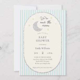 We Are Over The Moon Baby Shower Invitation