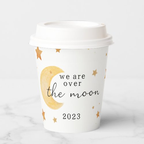 We are over the moon baby shower paper cup