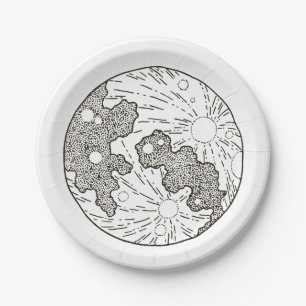 We Are Over The Moon Baby Shower  Paper Plates