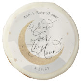 We Are Over the Moon Baby Shower Sugar Cookie (Front)