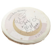 We Are Over the Moon Baby Shower Sugar Cookie (Angled)