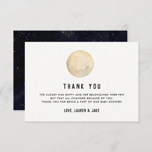 We Are Over The Moon Baby Shower Thank You Cards