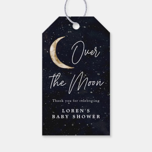 We Are Over The Moon Baby Shower Thank You Tags