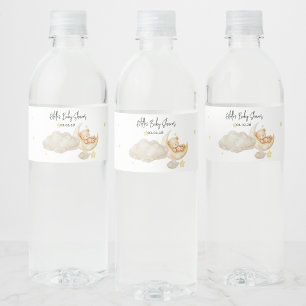 We Are Over The Moon Baby Shower Water Bottle Label