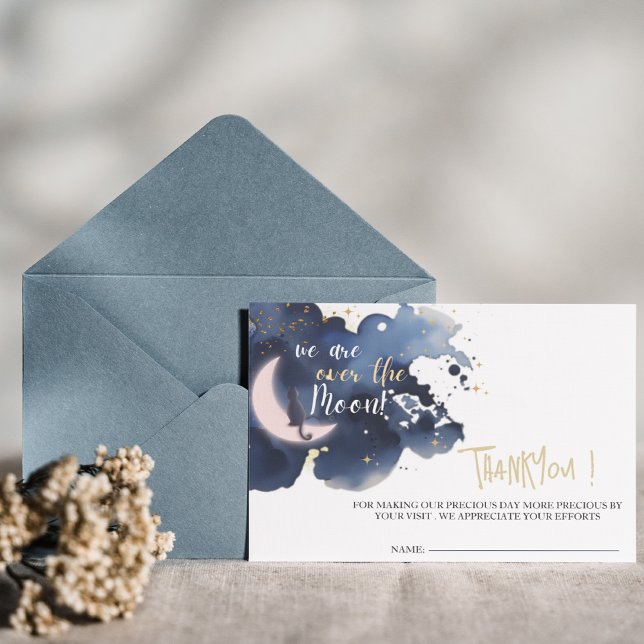 We are over the moon babyshower moon thankyou card (Creator Uploaded)