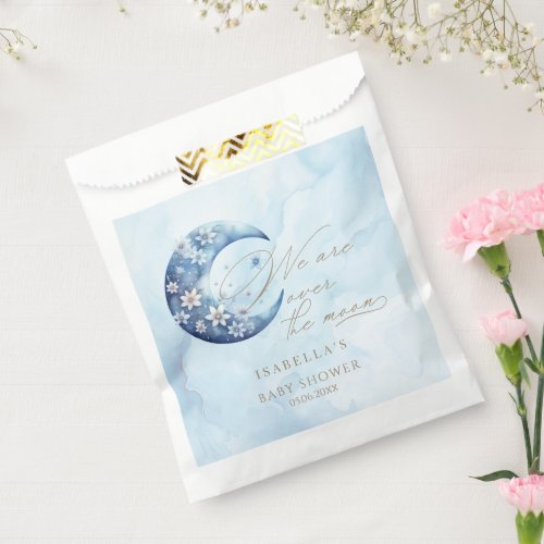 We Are Over The Moon Boy Baby Shower Favor Bag