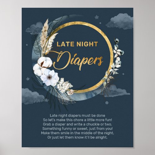 We are over the moon Late Night Diapers game sign