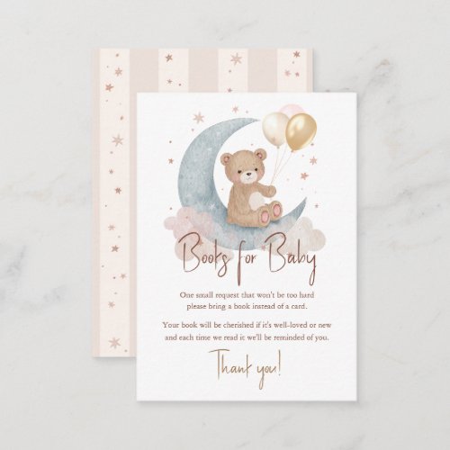 We Are Over The Moon Teddy Bear Books For Baby Note Card