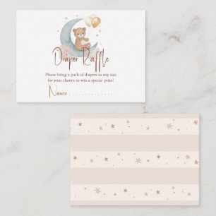 We Are Over The Moon Teddy Bear Diaper Raffle Note Card