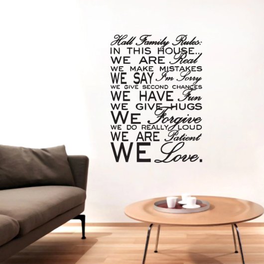We Are Patient Family Rule Wall Decal (Front)
