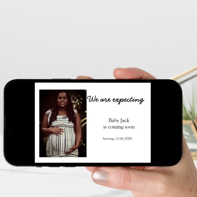 we are pregnant add baby name date pregnancy  announcement (Front Digital)