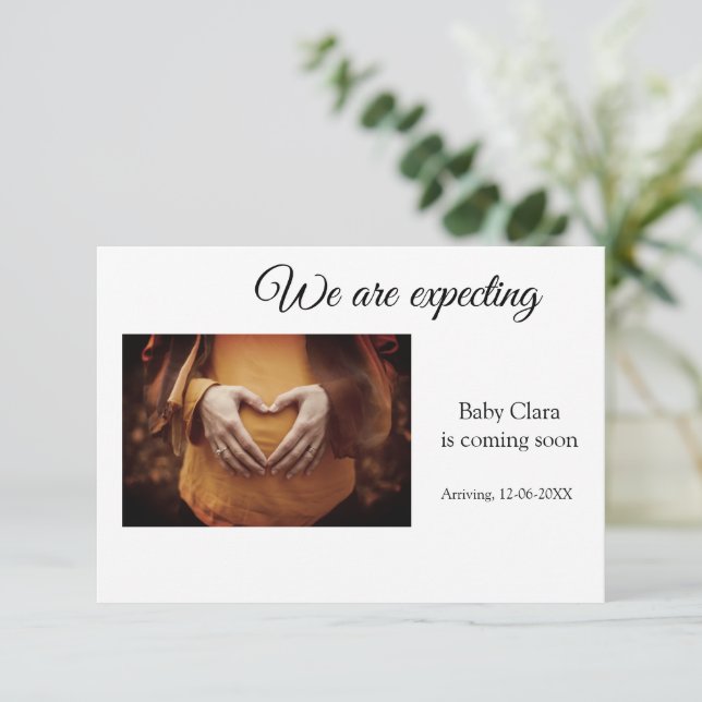 we are pregnant add baby name date pregnancy  announcement (Standing Front)