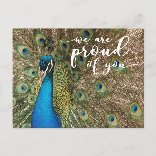 We Are Proud of You 2 Peacock Photo Postcard