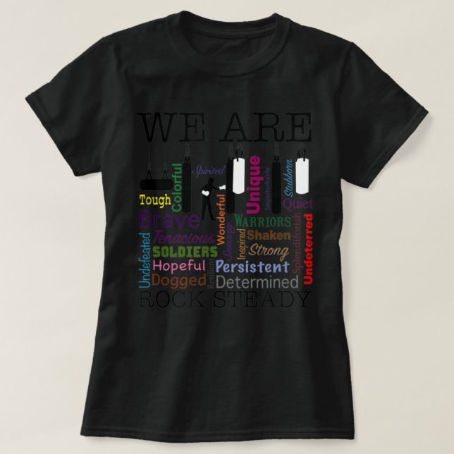 We Are Rock Steady Women Boxing Word Art 770 T-Shirt (Design Front)
