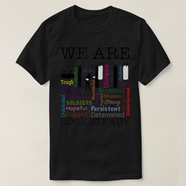 We Are Rock Steady Women Boxing Word Art 770 T-Shirt (Design Front)
