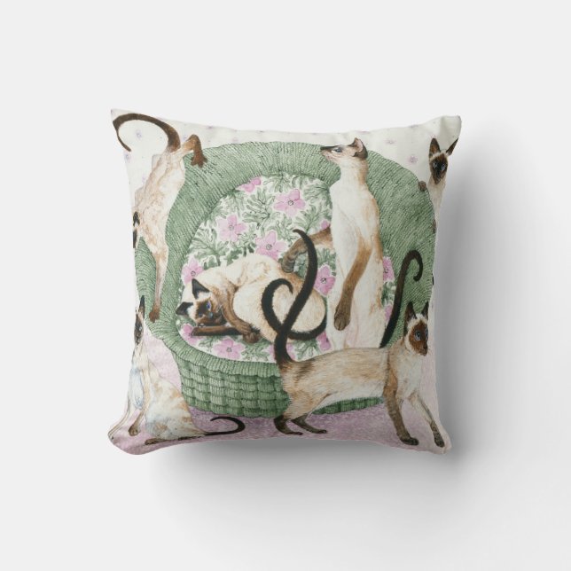 We are Siamese if you please Throw Pillow (Front)