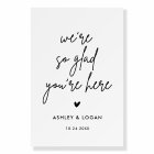 We Are So Glad You Are Here Wedding Welcome Foam B