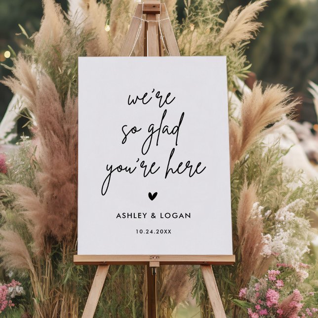We Are So Glad You Are Here Wedding Welcome Foam B Board (Creator Uploaded)