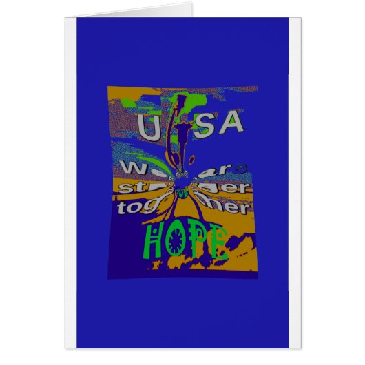 We are stronger together funny USA Hope pattern de Cards (Front)