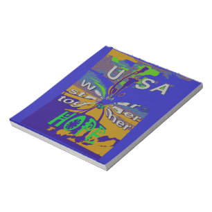 We are stronger together funny USA Hope pattern de Notepad