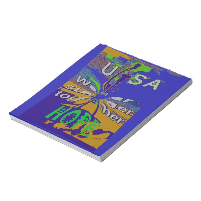 We are stronger together funny USA Hope pattern de Notepad (Rotated)