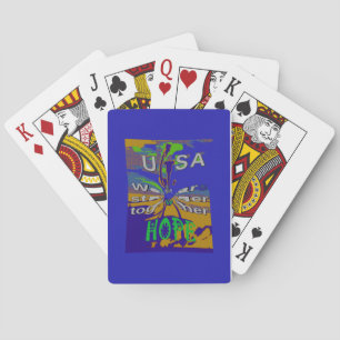 We are stronger together funny USA Hope pattern de Poker Cards
