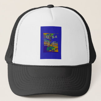 We are stronger together funny USA Hope pattern de Trucker Hat
