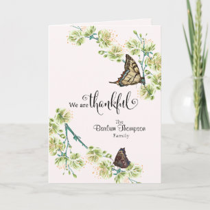 We Are Thankful Butterflies Thank You Card
