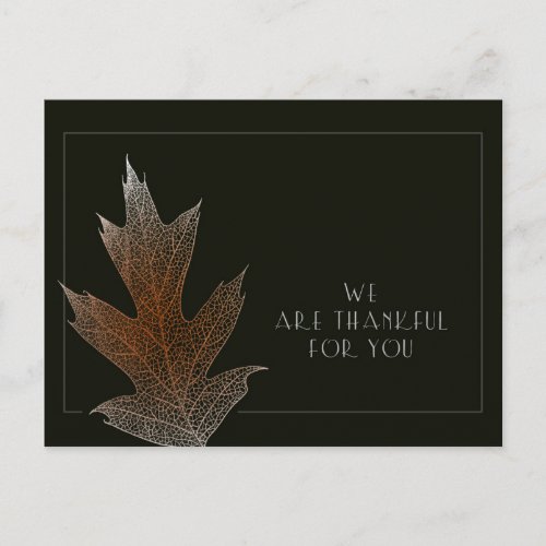 We Are Thankful for You  Thanksgiving Postcard