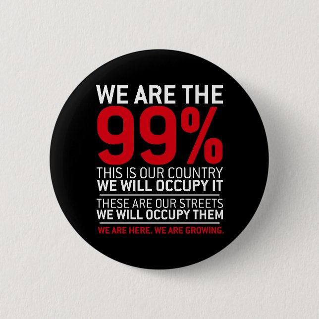 We are the 99% - 99 percent occupy wall street button (Front)
