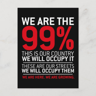 We are the 99% - 99 percent occupy wall street postcard