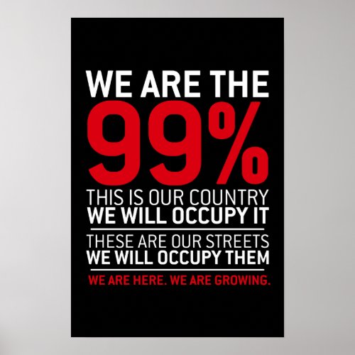 We are the 99 _ 99 percent occupy wall street poster