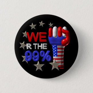 We are the 99 fist on 30 items pinback button