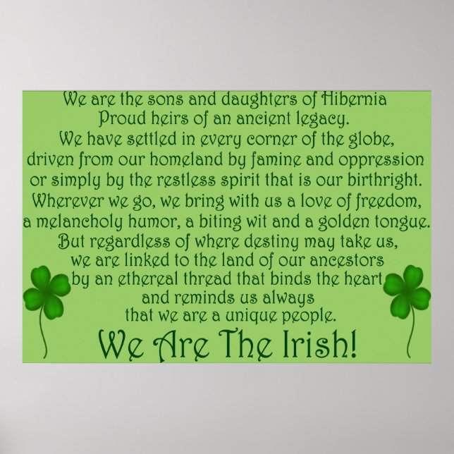 We Are the Irish! Poster Print (Front)
