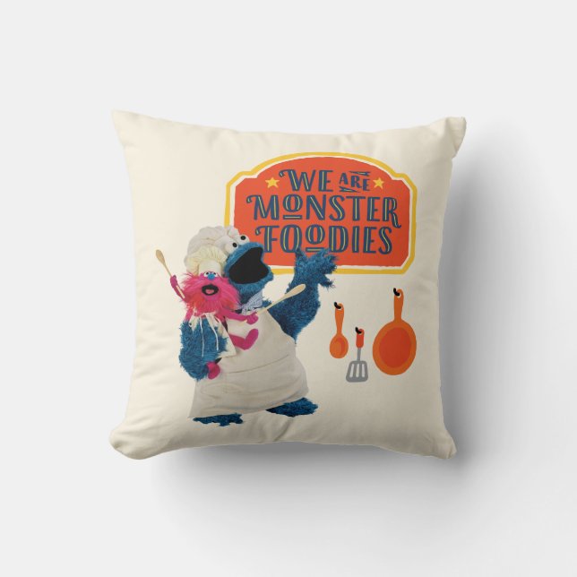 We Are the Monster Foodies Throw Pillow (Front)