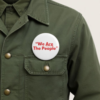 We Are The People Red Text Taxi Driver Button