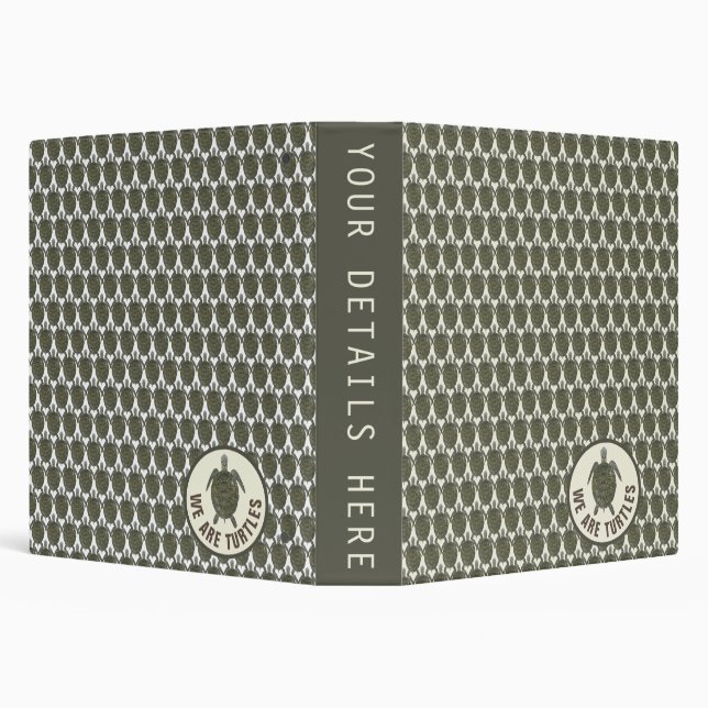 We are turtles customisable edge turtle pattern 3 ring binder (Background)