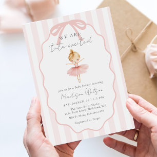 We Are Tutu Excited Ballerina Ballet Baby Shower Invitation