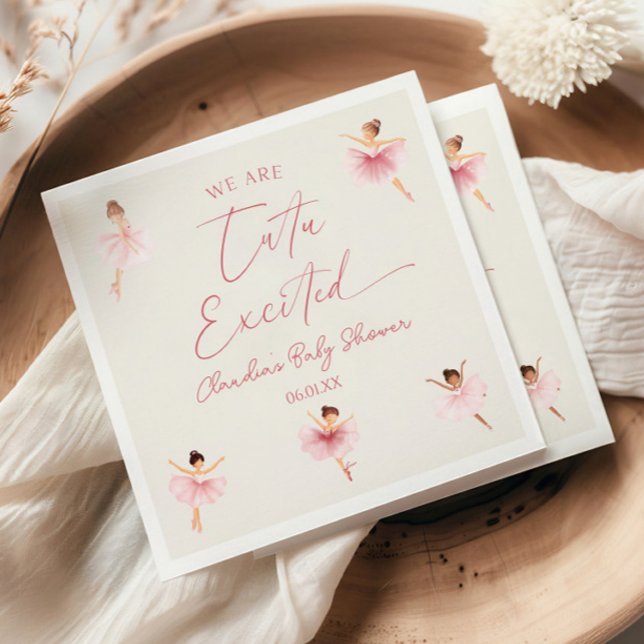We Are Tutu Excited Ballerina Pink Baby Shower Napkins (Creator Uploaded)