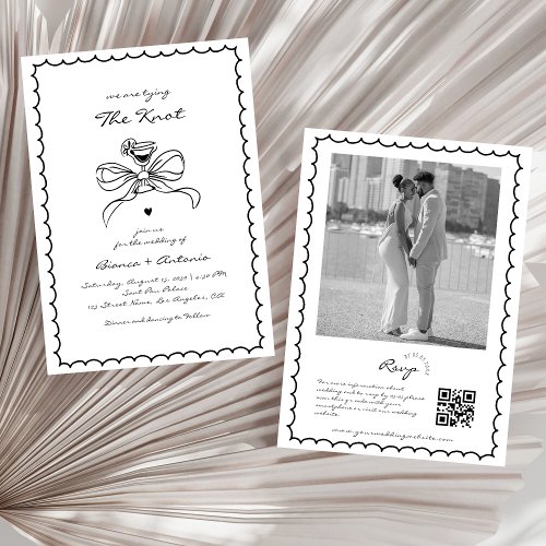 We Are Tying the Knot Hand Drawn Cocktail Wedding Invitation