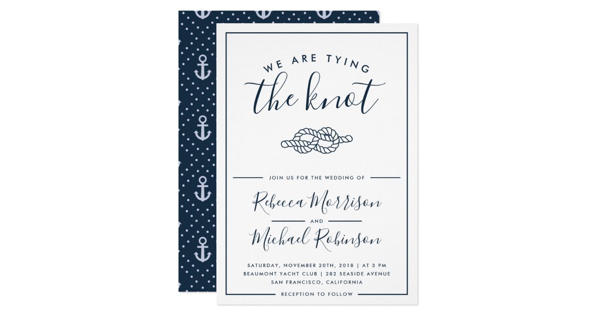 We Are Tying The Knot Nautical Wedding Invitation Zazzle Com