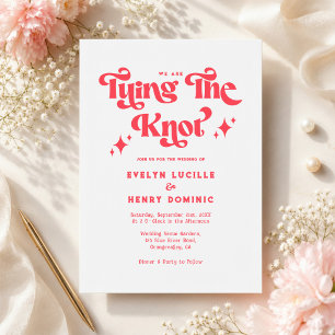 We are Tying the knot Red & White Wedding Invitation
