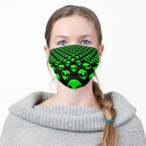 We are watching you Funny Alien faces UFO pattern Adult Cloth Face Mask