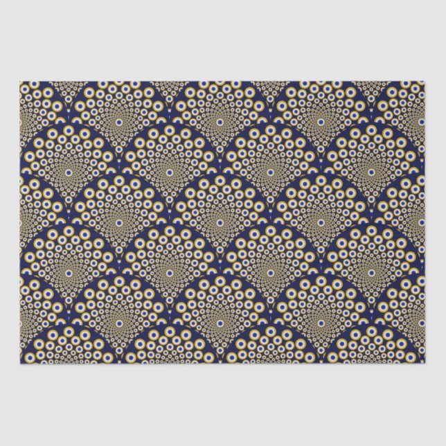 We Are Watching You Navy And Gold Art Deco Craft Tissue Paper (Front)