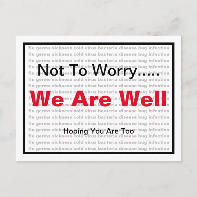 We Are Well  With Background List Postcard (Front)