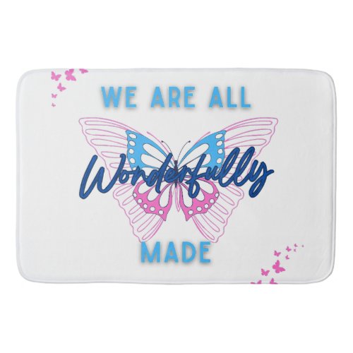 We are Wonderfully Made with Butterflys Bath Mat