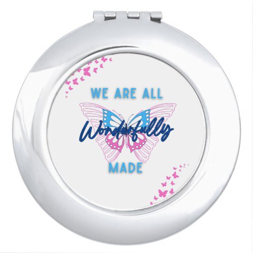 We are Wonderfully Made with Butterflys Compact Mirror
