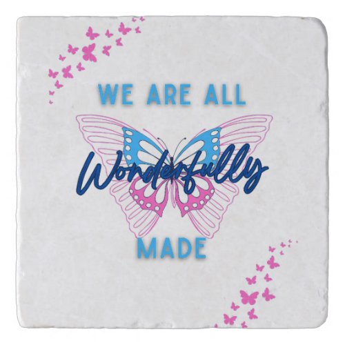 We are Wonderfully Made with Butterflys Trivet