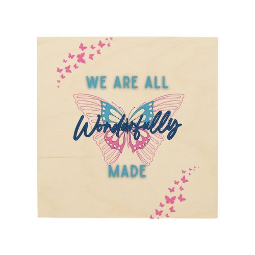 We are Wonderfully Made with Butterflys Wood Wall Art