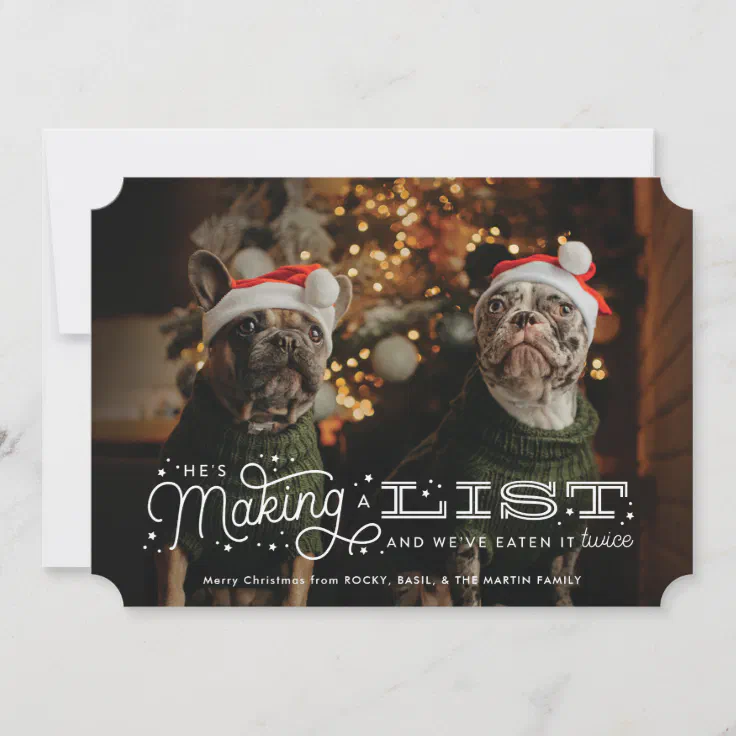 We ate the naughty list Funny Dog Christmas Card | Zazzle